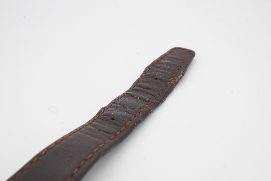A gentleman's 1960's? steel and gold plated Omega Seamaster De Ville automatic wrist watch, with baton numerals, case diameter 35mm, on an associated leather strap, no box or papers.